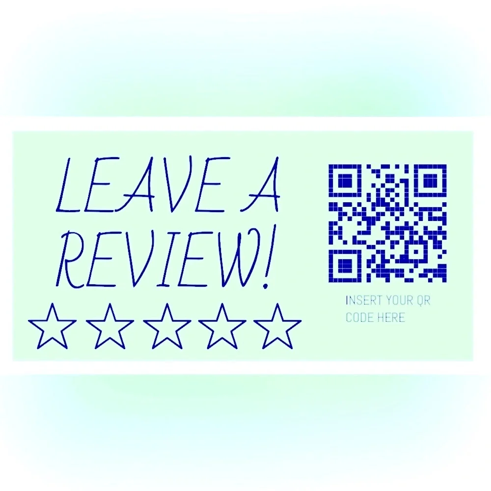 30 CUSTOM STICKERS - 2.25” x 1.25” - LEAVE A REVIEW - PERSONALIZED W/ YOUR QR
